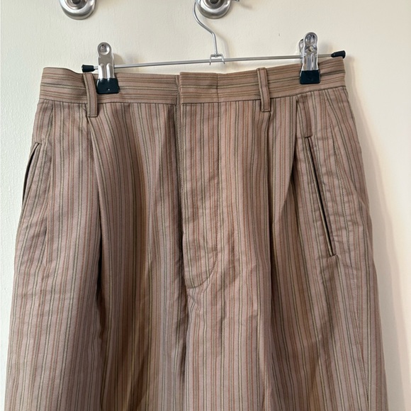 Romeo Gigli cotton pleated trousers Women's brown striped - Picture 2 of 11